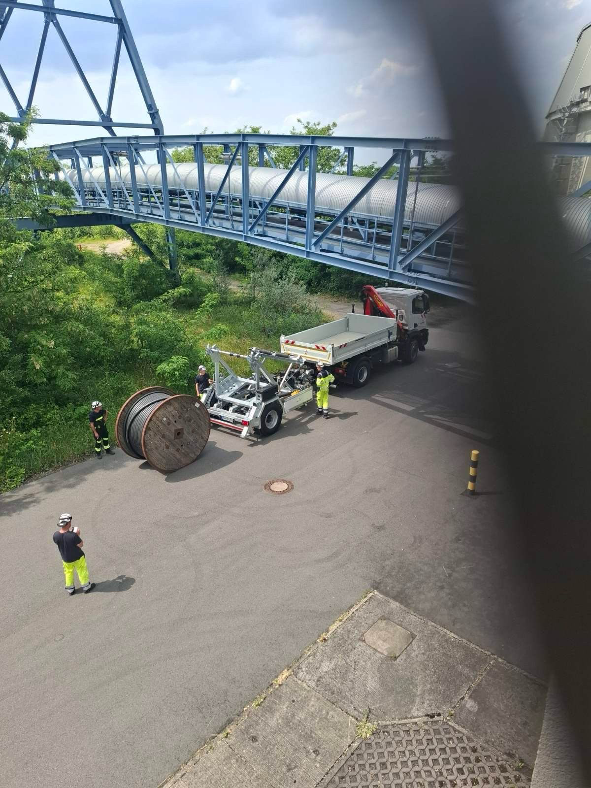 Cable pulling works